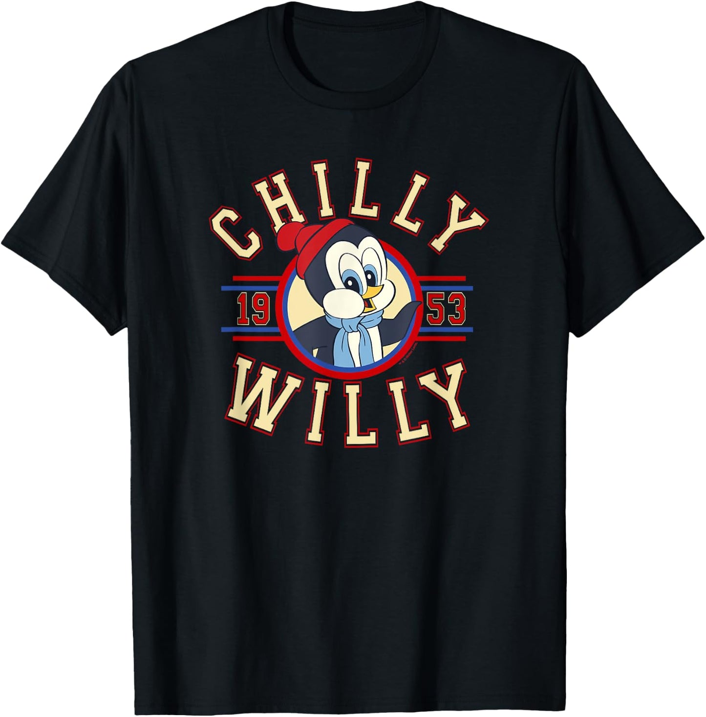 Chilly Willy 1953 Throwback Collegiate T-Shirt - T-Shirt | Black