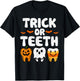 Trick Or Teeth Halloween Funny Dental Dentist Men Women Kids T-Shirt - T-Shirt | Black