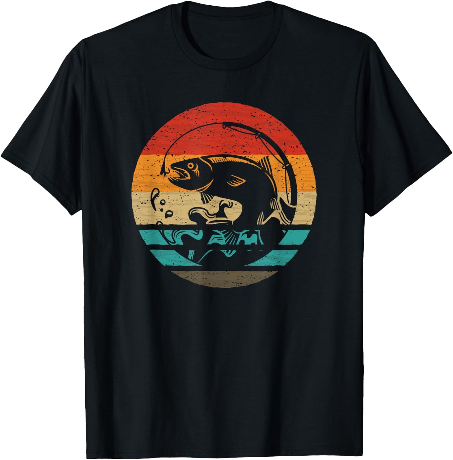 Fishing Retro Style Vintage T-Shirt - T-Shirt | Black