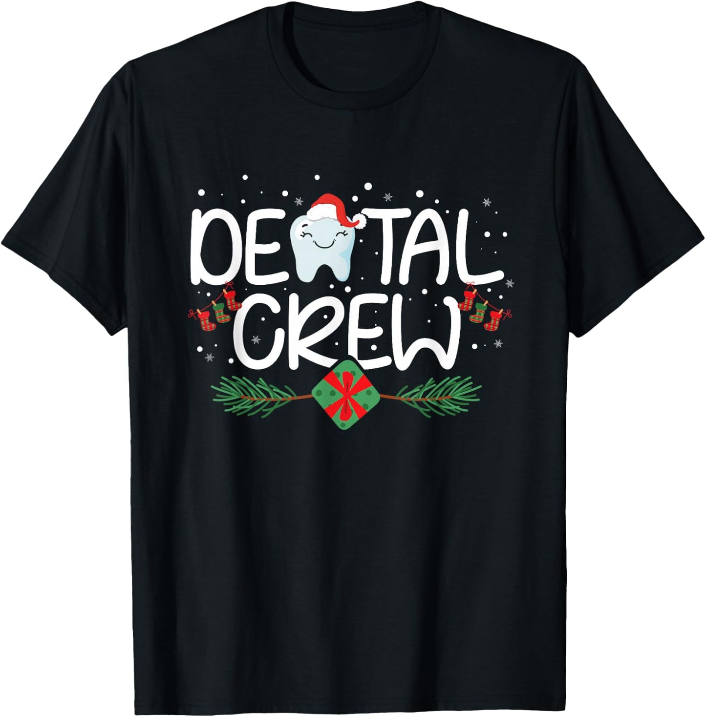 Dental Christmas Crew Dental Hygienist Assistant RDA Gift T-Shirt - T-Shirt | Black