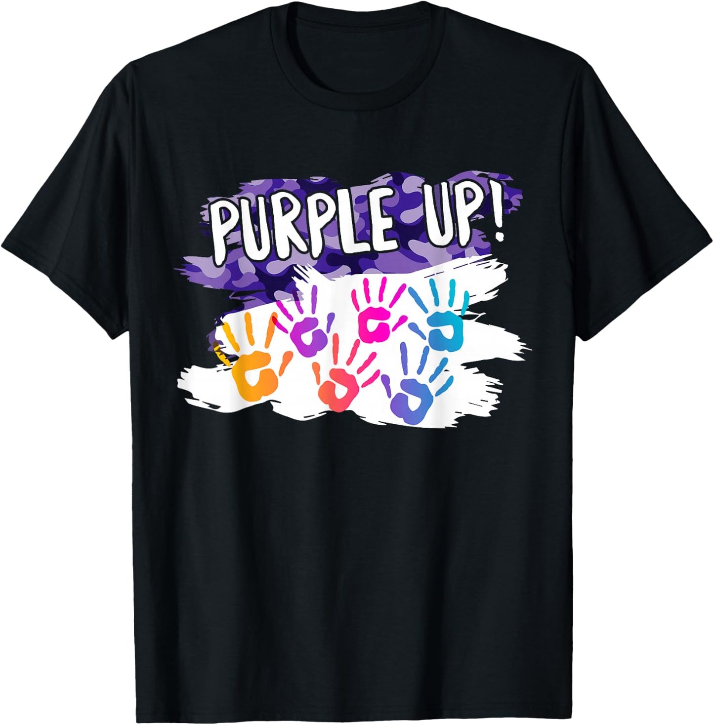 Purple Up T Shirt Month Of Military Child Kids Awareness T-Shirt - T-Shirt | Black