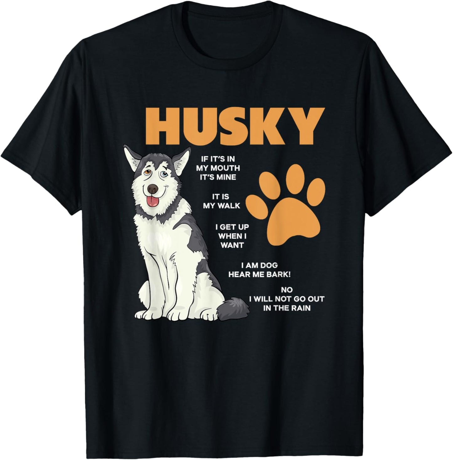 Siberian Husky Owner Rules Dog Lover Huskies Funny Husky Women Girls Kids T-Shirt - T-Shirt | Black