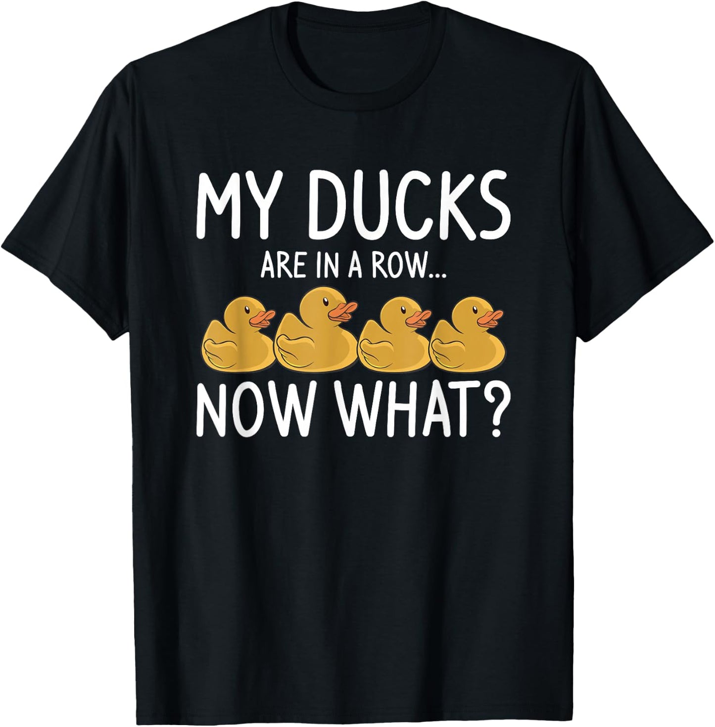 My Ducks Are In A Row Now What For A Duck Lover T-Shirt - T-Shirt | Black