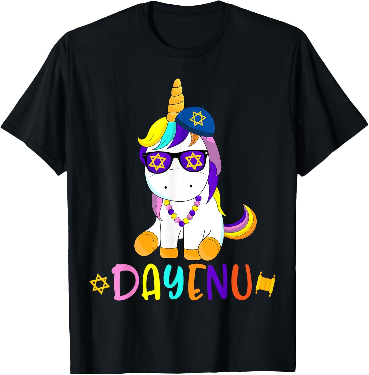 Passover Unicorn Shirt Jewish Matzo Jewnicorn Dayenu Pesach T-Shirt - T-Shirt | Black