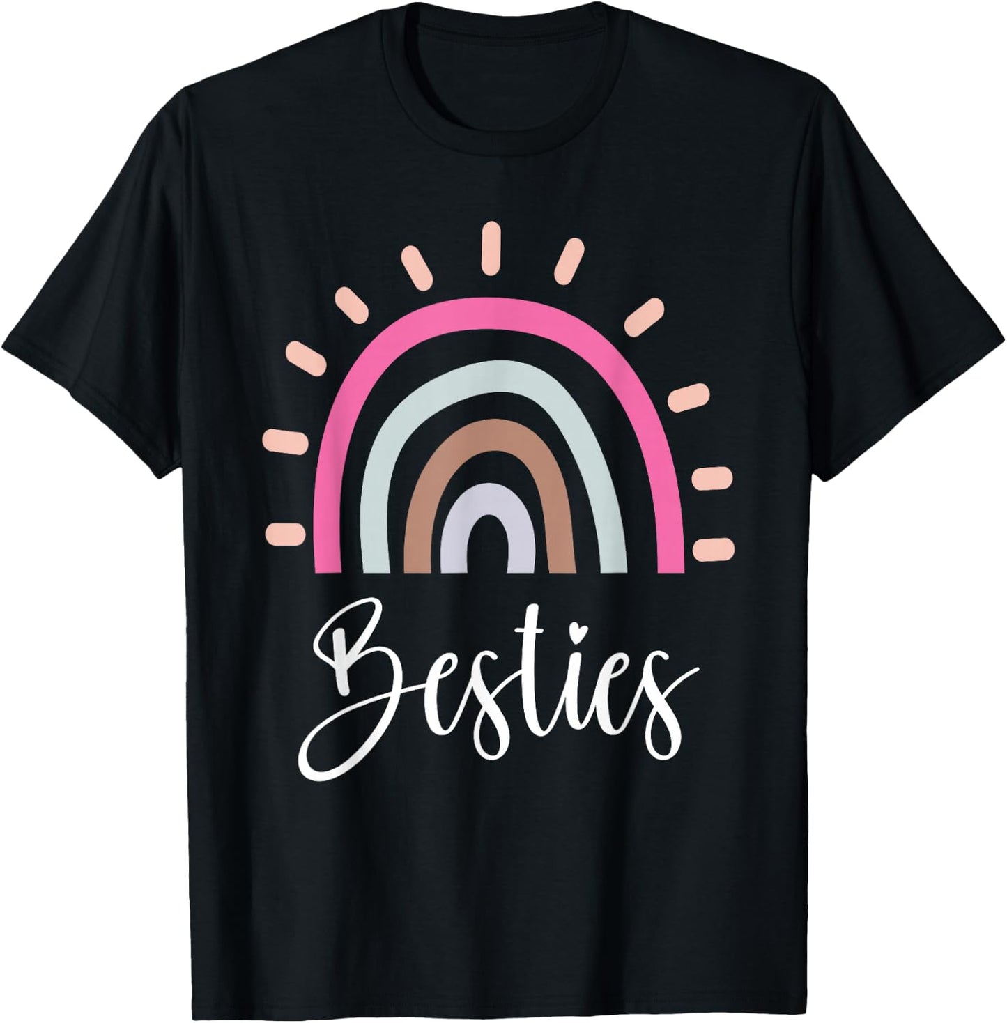 Best Friends BFF Heart Best Friends Bestie T-Shirt - T-Shirt | Black