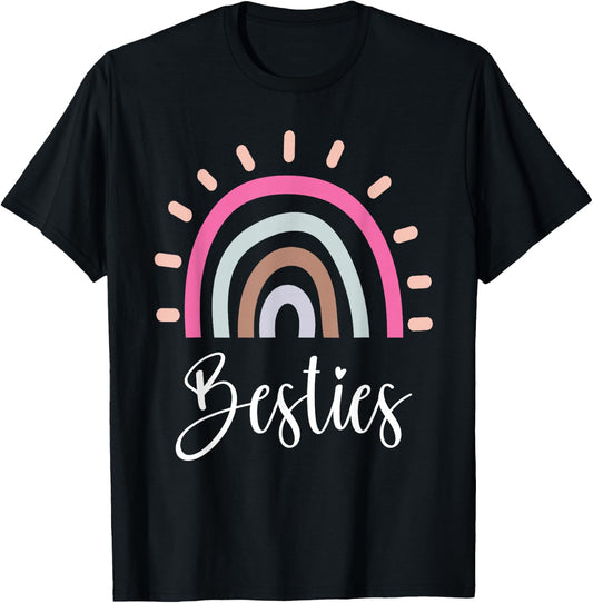 Best Friends BFF Heart Best Friends Bestie T-Shirt - T-Shirt | Black