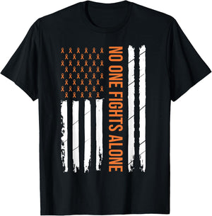 Kidney Cancer Awareness Orange Ribbon T-Shirt - T-Shirt | Black