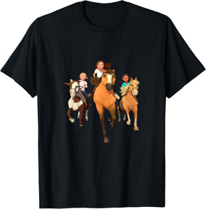 DreamWorks Spirit Riding Free - Horseback Riding Kids T-Shirt - T-Shirt | Black