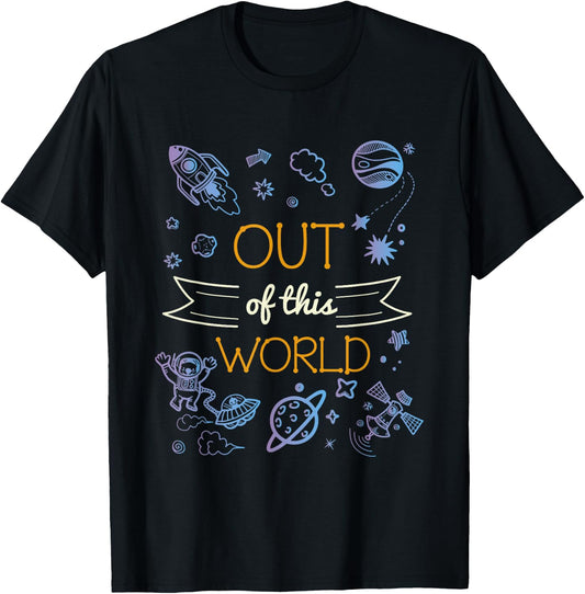 Out Of This World Spaceship T-Shirt - T-Shirt | Black