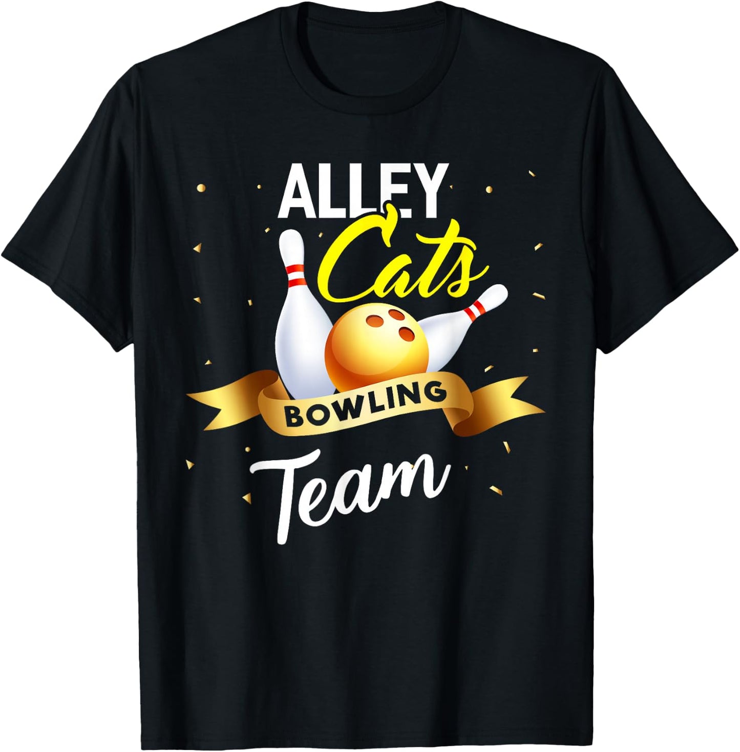 Alley Cat Bowling Shirt Funny Bowler Bowling T-Shirt - T-Shirt | Black