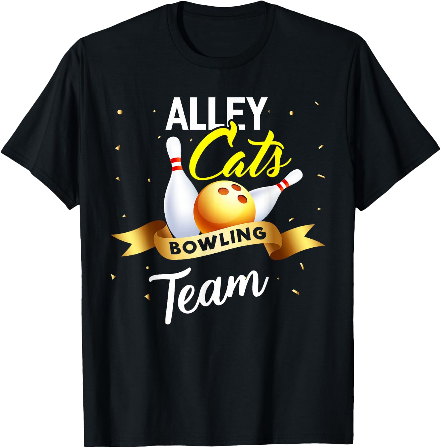 Alley Cat Bowling Shirt Funny Bowler Bowling T-Shirt - T-Shirt | Black