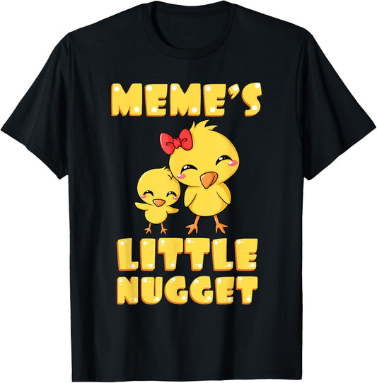 Meme's Little Nugget Chicken Lover Grandma Mother's Day T-Shirt - T-Shirt | Black