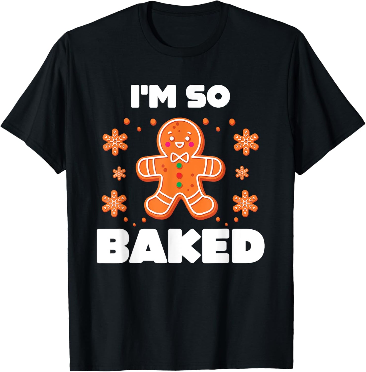 Funny Baked Gingerbread Man Costume Christmas Cookie T-Shirt - T-Shirt | Black
