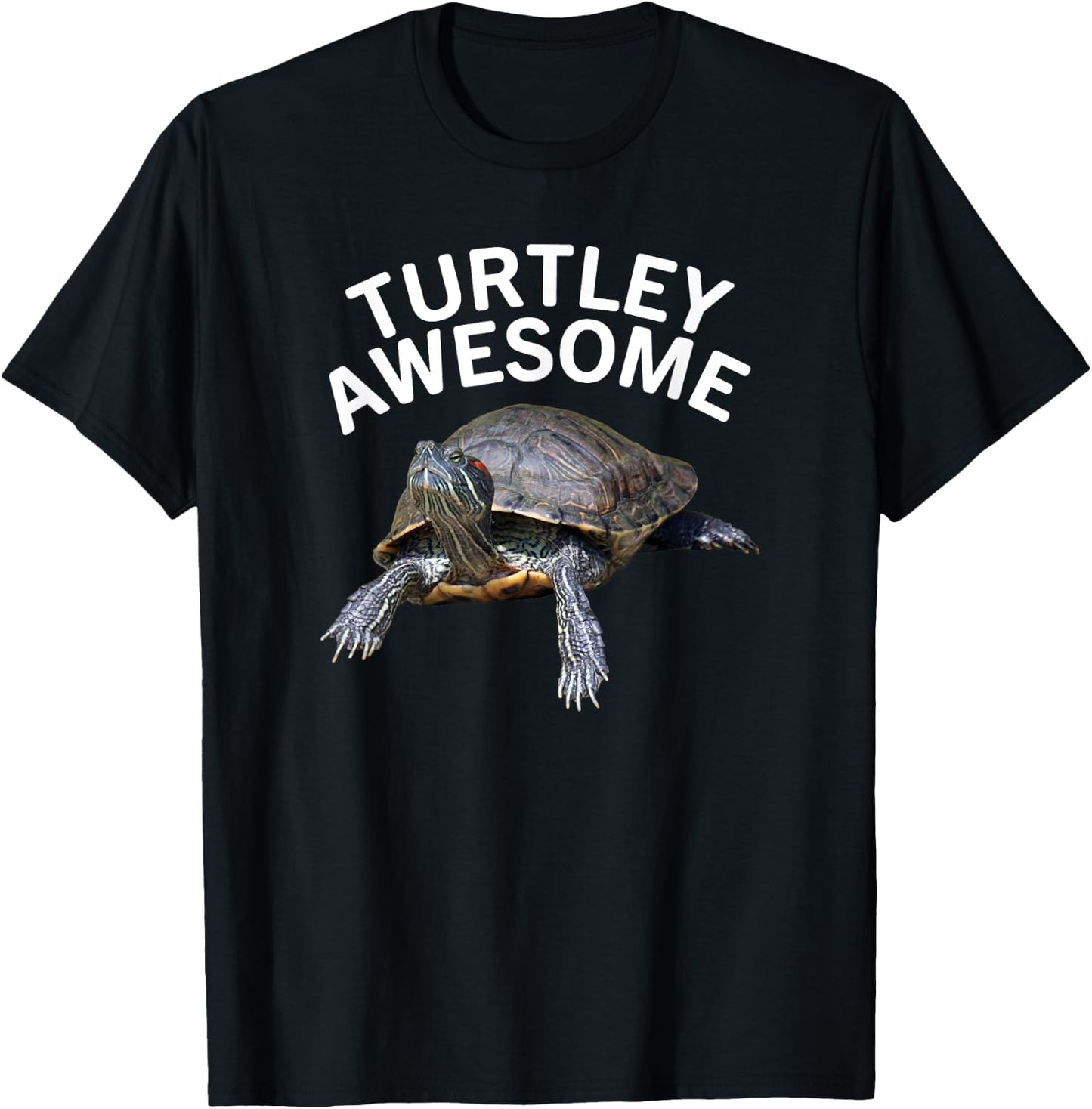 Turtley Awesome Red Ear Slider Turtle T-Shirt - T-Shirt | Black