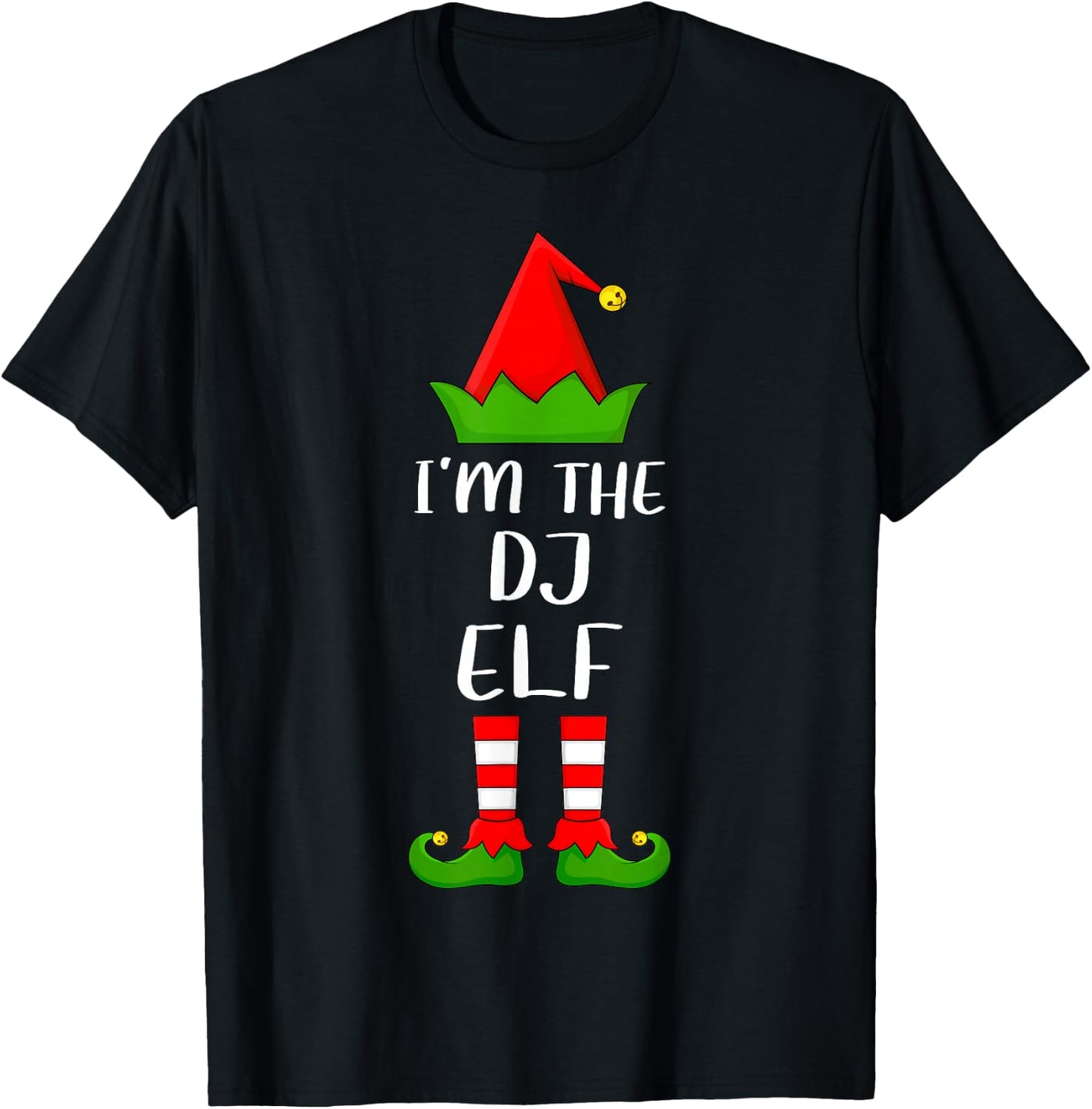 Funny Matching Family I'm The DJ Elf Christmas T-Shirt - T-Shirt | Black