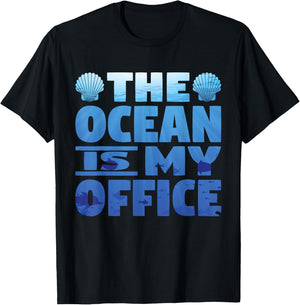 The Ocean Is My Office Marine Biology Scuba Diver T-Shirt - T-Shirt | Black