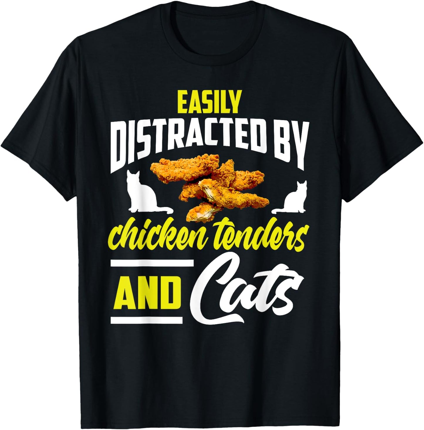 Chicken Tenders Shirt Funny Cat Lover Chicken Tenders Women Girls Kids T-Shirt - T-Shirt | Black