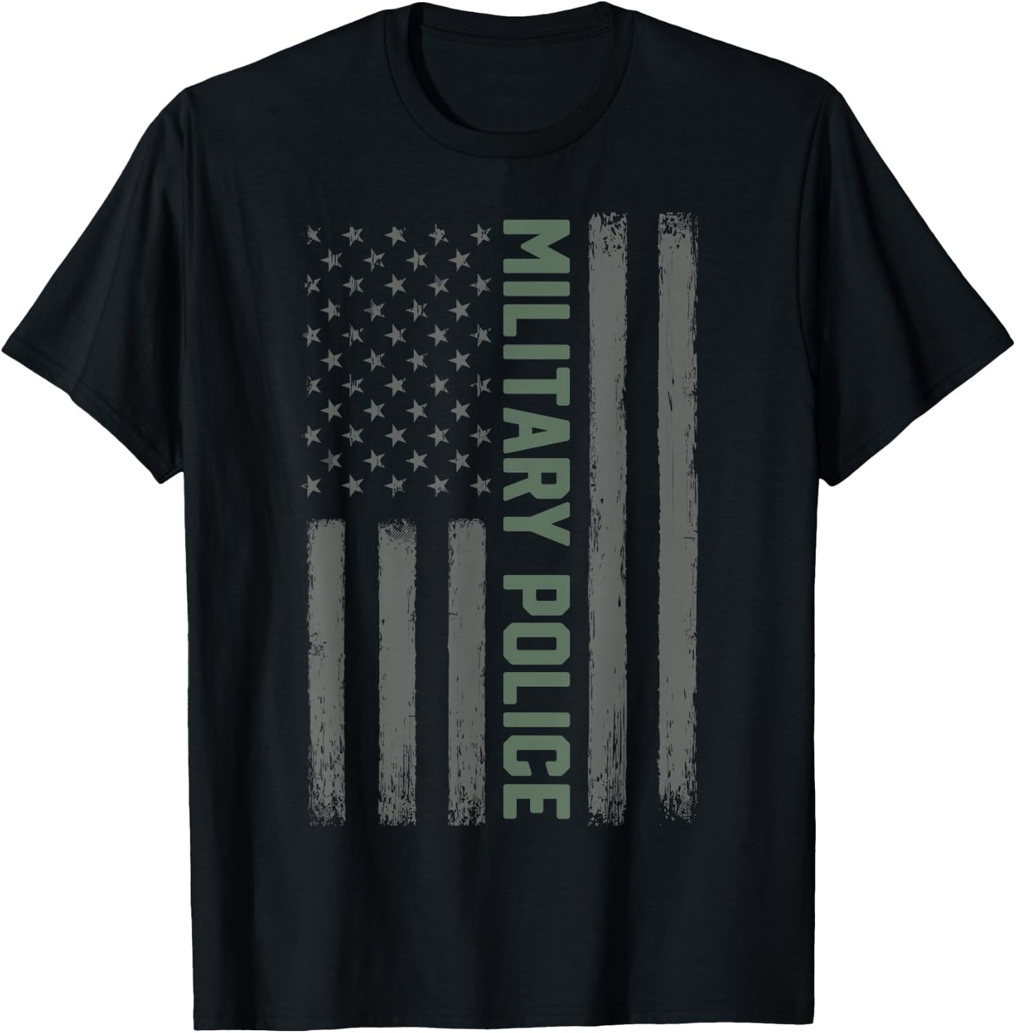 Military Police Shirt American Flag | Proud USA Veteran Gift T-Shirt - T-Shirt | Black