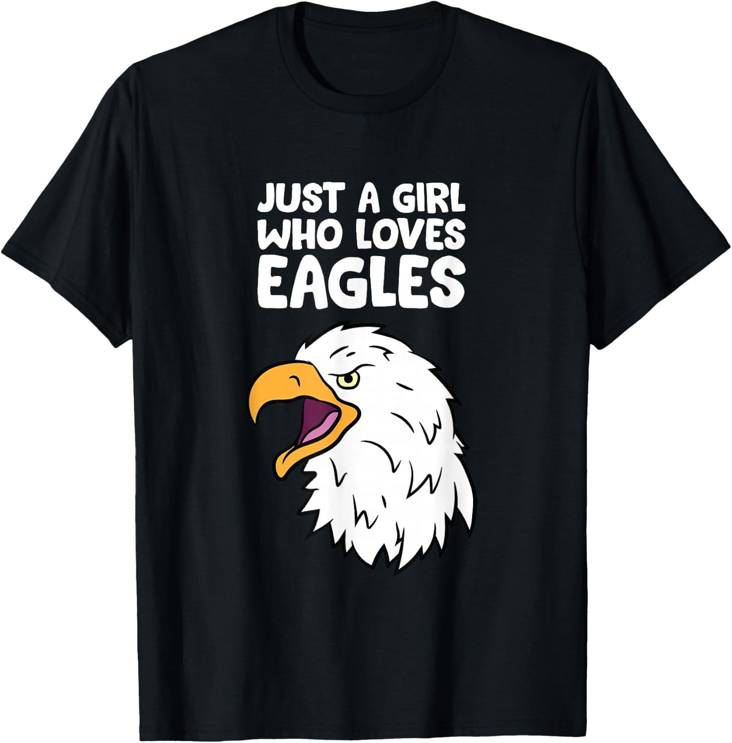 Just a Girl Who Loves Eagles T-Shirt - T-Shirt | Black
