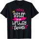 Sister Of The Birthday Twins Celebrate Twin Cute T-Shirt - T-Shirt | Black