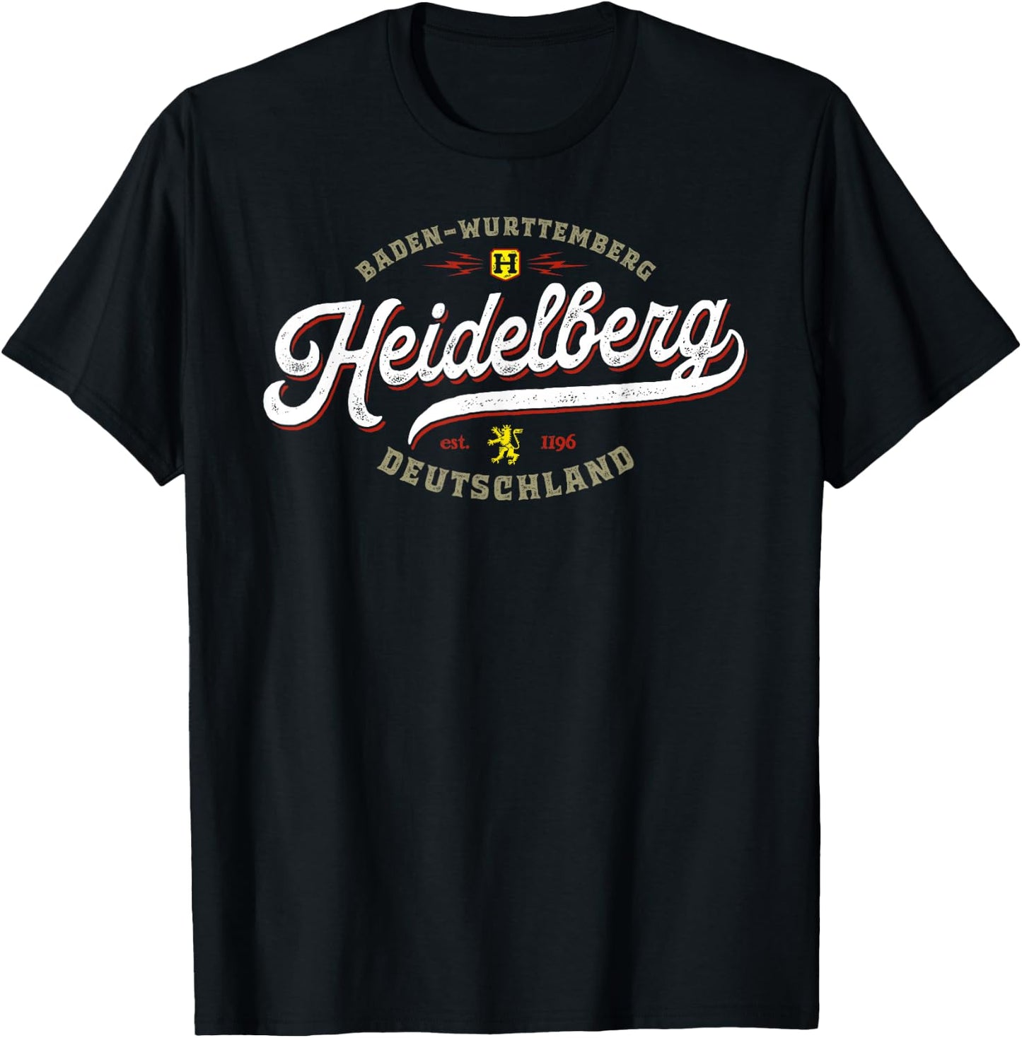 Heidelberg Germany - Vintage Souvenir Travel Heidelberg T-Shirt - T-Shirt | Black