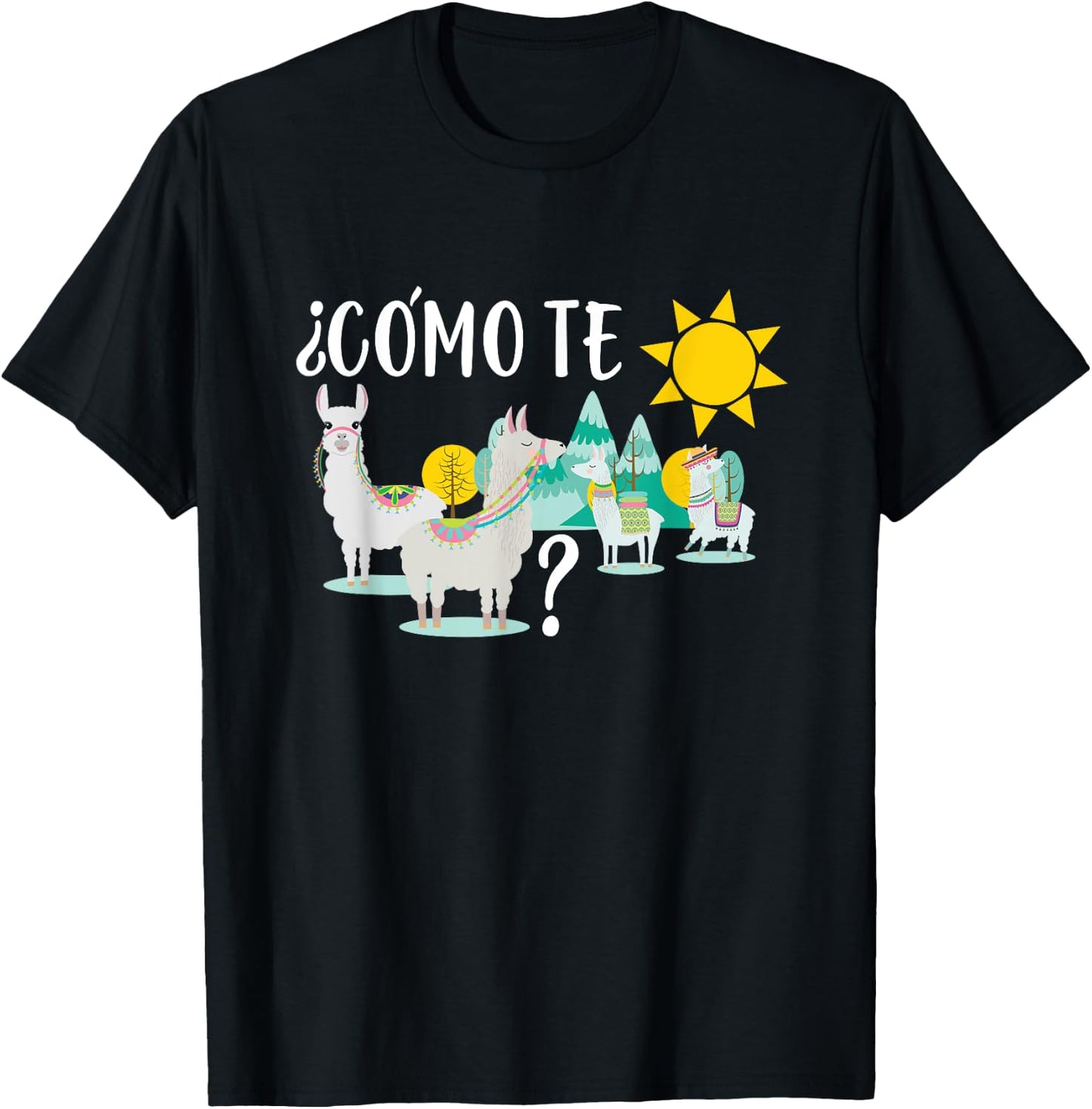 Women Llama Shirt Como Te LLamas Funny Spanish Teacher Gift T-Shirt - T-Shirt | Black