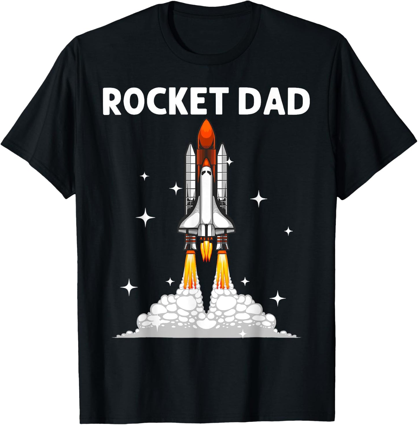 Cool Rocket Design For Dad Father Space Rocket Ship Vehicle T-Shirt - T-Shirt | Black
