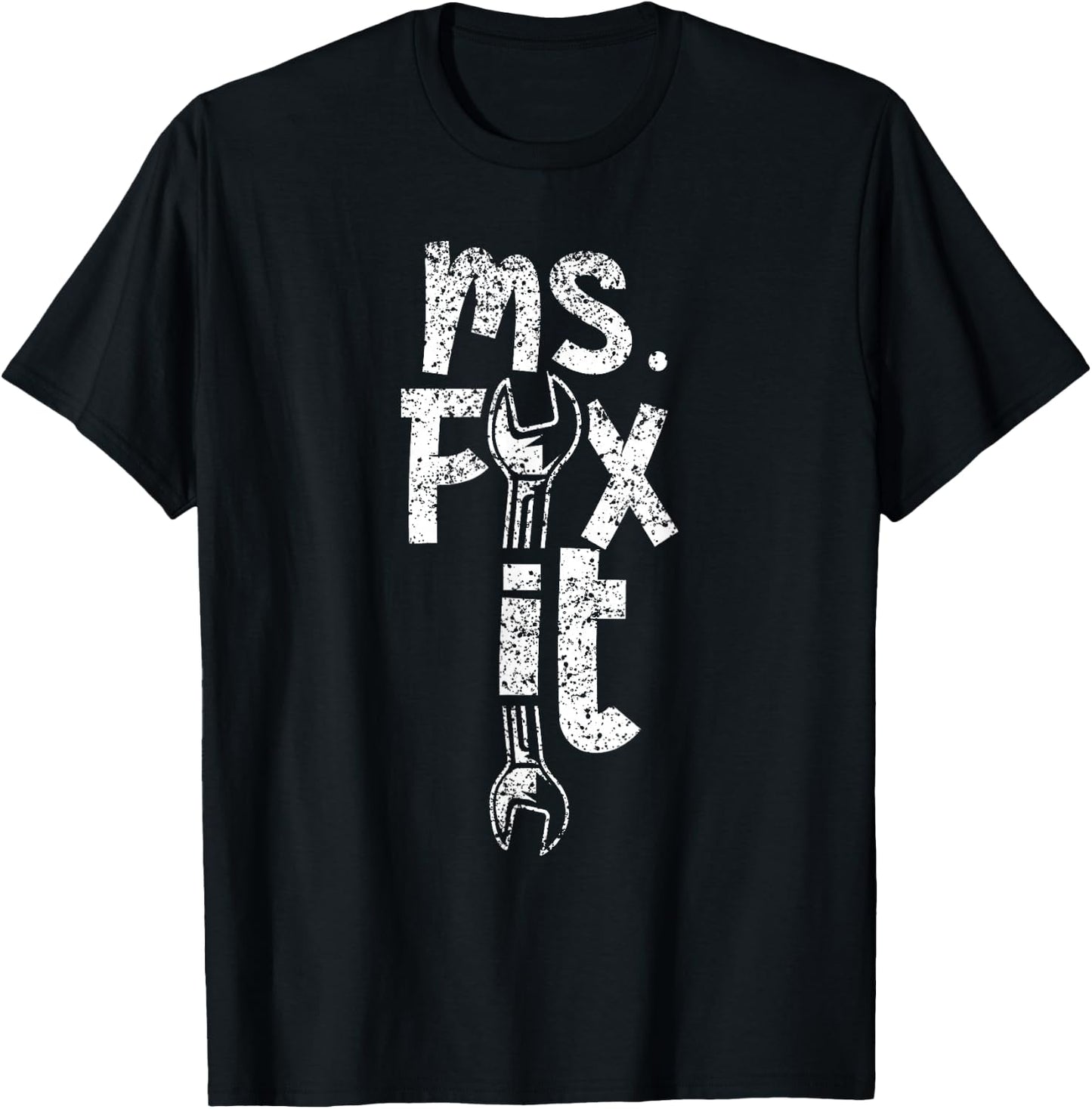 Ms Fix It Overhaul Repair Fixing Handyman T-Shirt - T-Shirt | Black