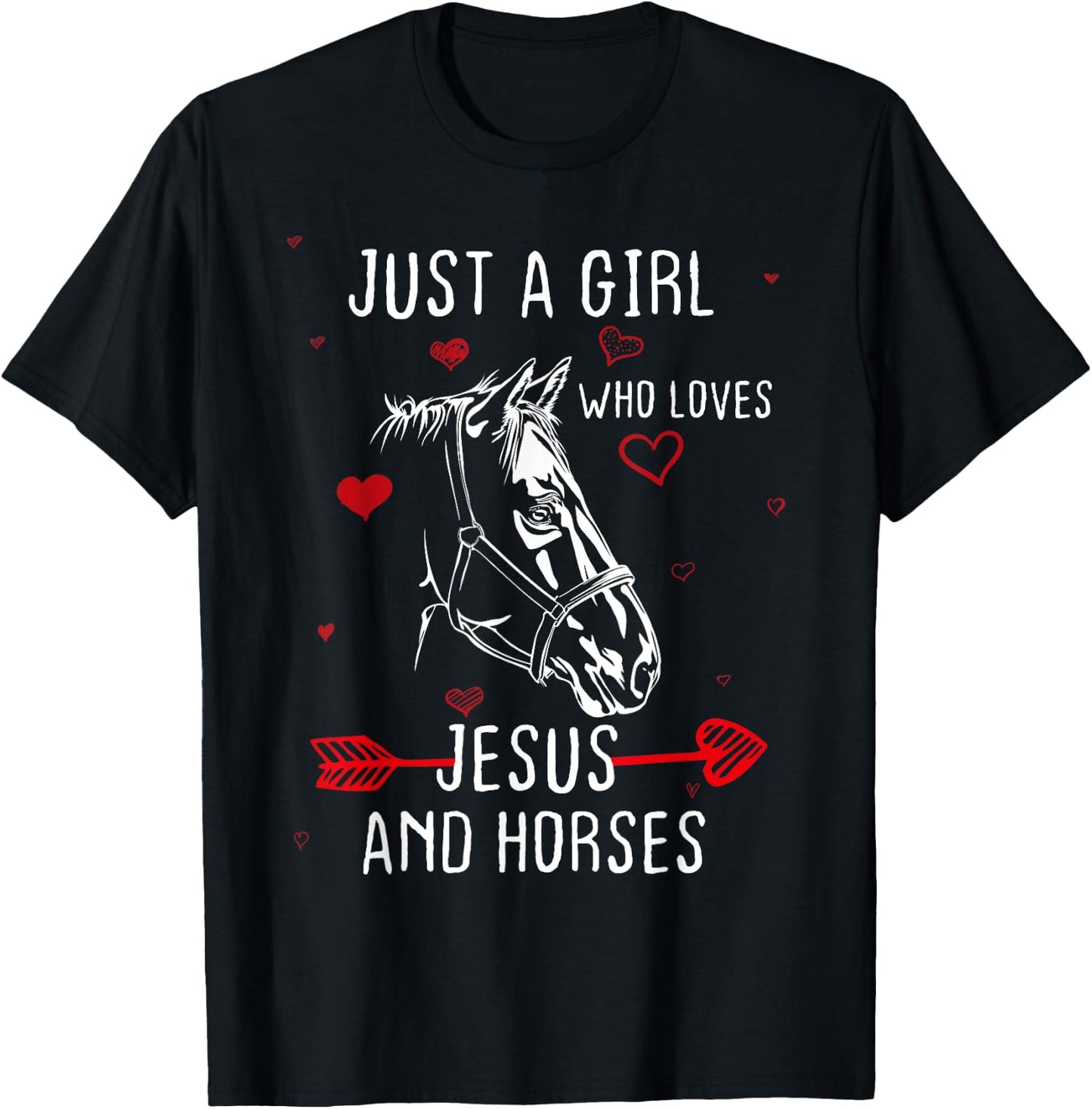 Horses And Jesus Lovers , Gift girls & women T-Shirt - T-Shirt | Black