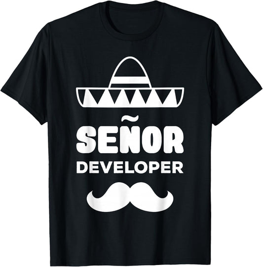 Senior Developer Job Senor Geek Nerd Computer Science T-Shirt - T-Shirt | Black