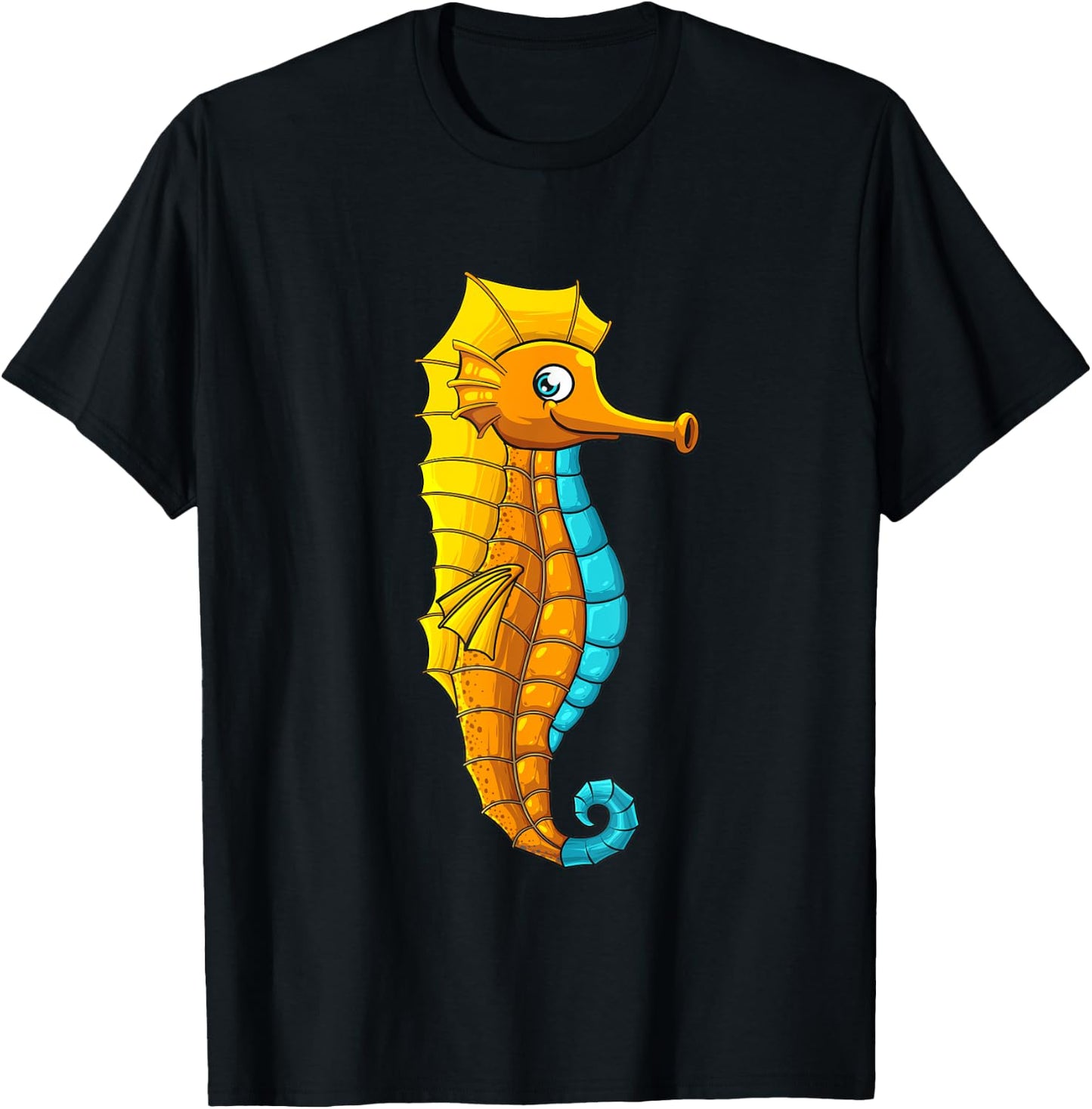 Cute Seahorse Art Women Seahorse Sea Animal Lovers T-Shirt - T-Shirt | Black