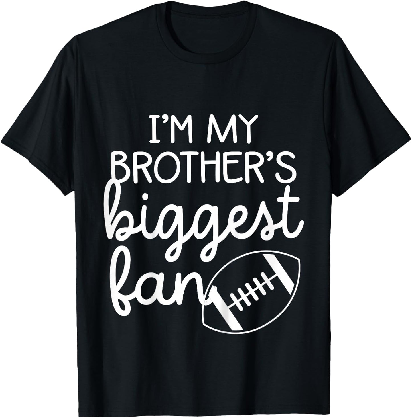Football Big Brothers Biggest Fan Toddler Boys or Girls T-Shirt - T-Shirt | Black