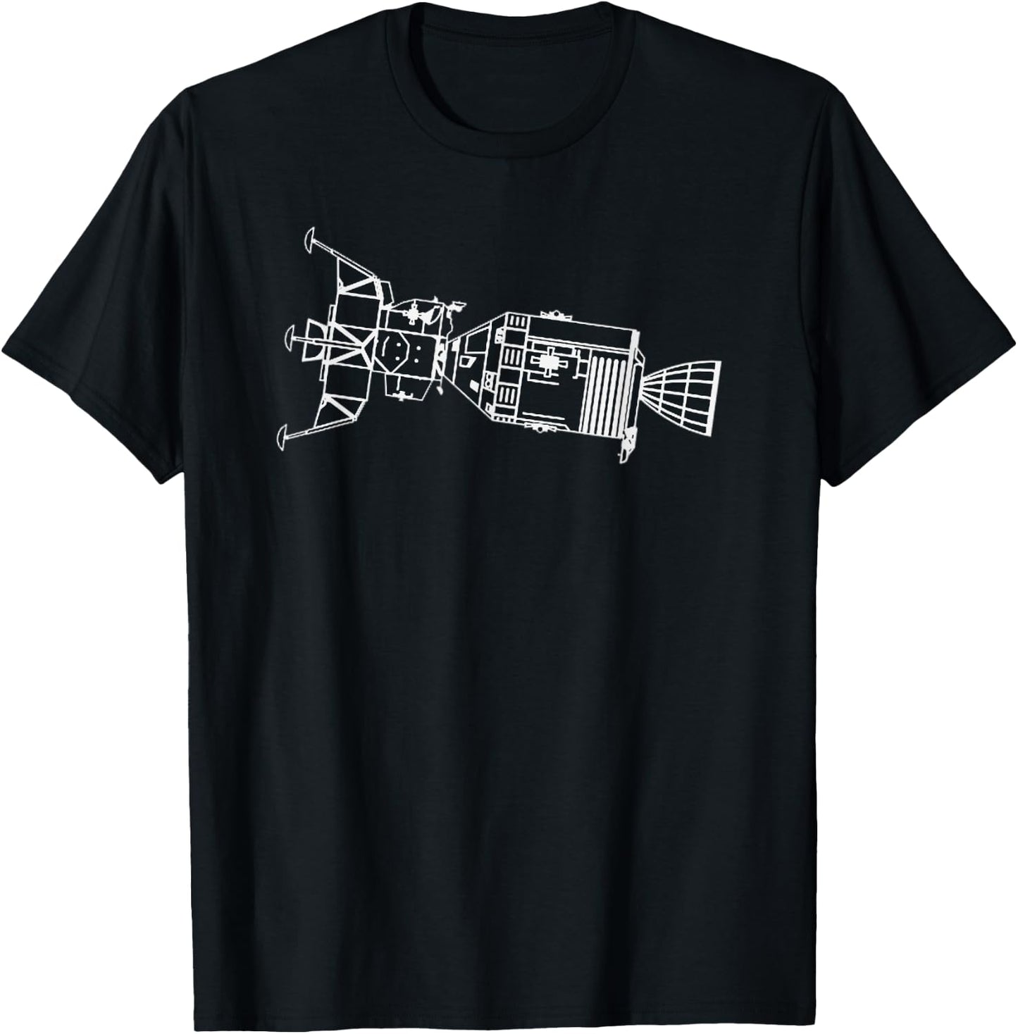 Apollo Command and Service Module and Lunar Lander Drawing T-Shirt - T-Shirt | Black