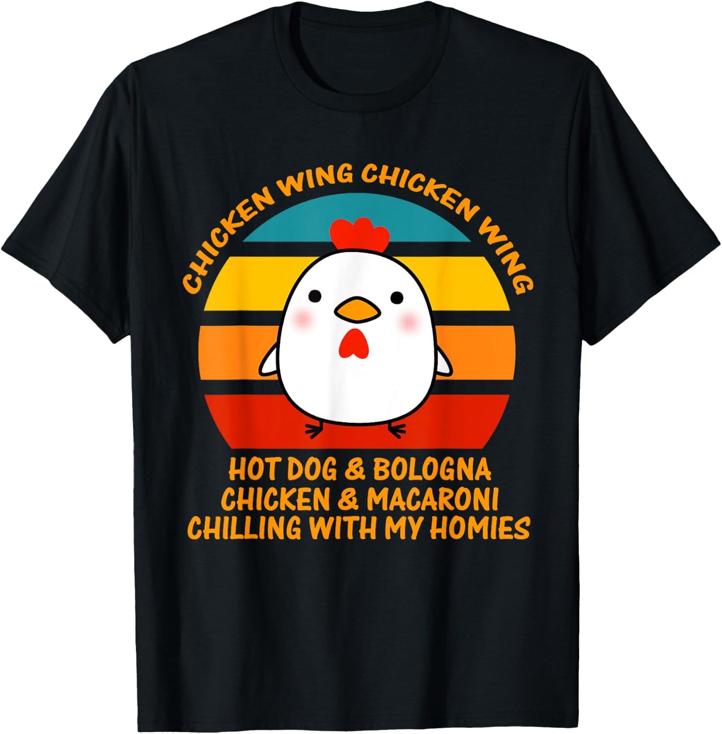 Chicken Wing Chicken Wing Hot Dog and Bologna Kids Boy Girl T-Shirt - T-Shirt | Black