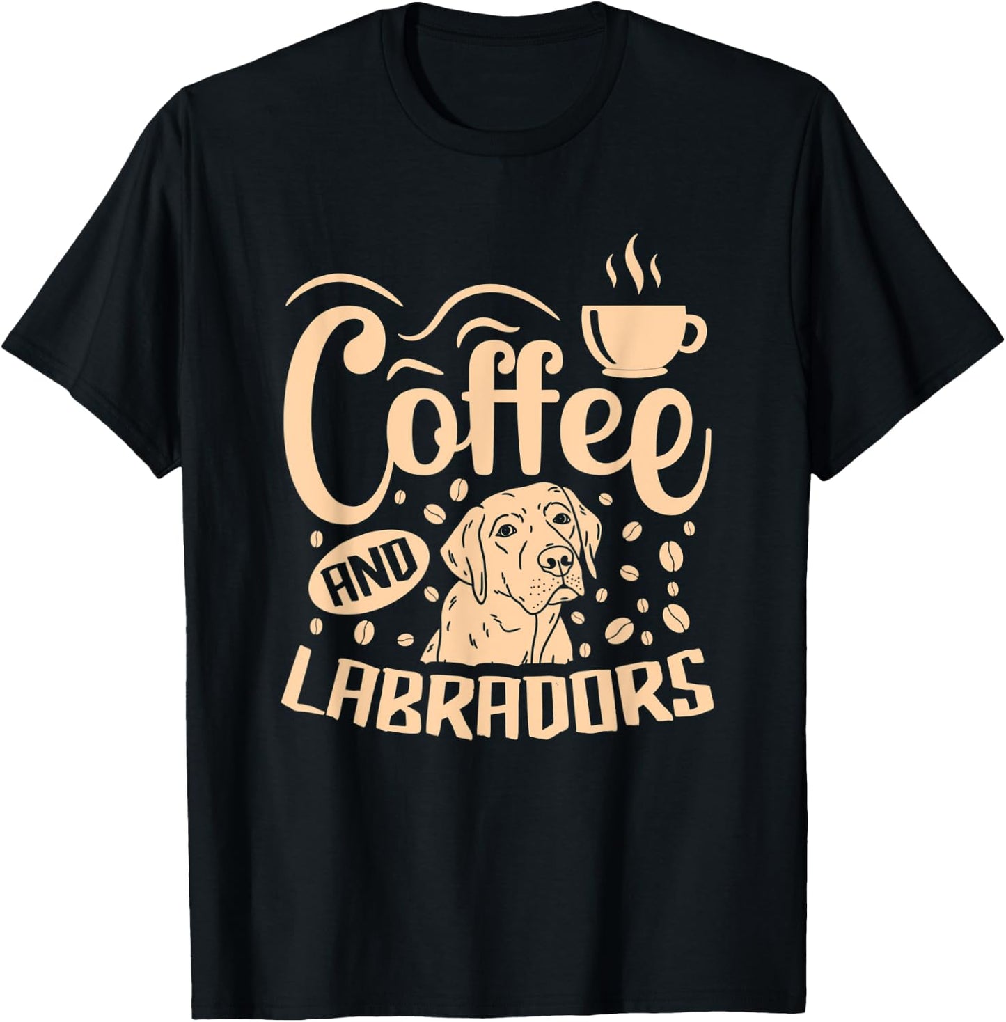 Labrador Dog Apparel Coffee Addict for Lab Owner Lovers T-Shirt - T-Shirt | Black