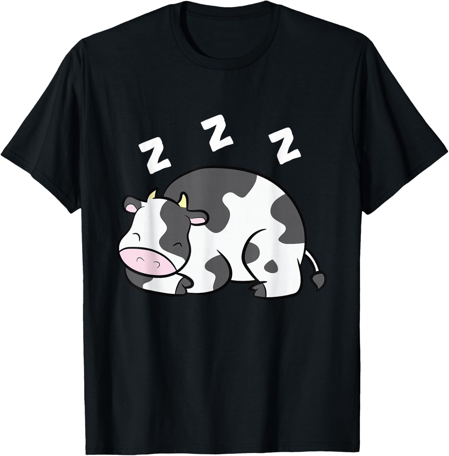 Cow Farm Animal Funny Cow Pajama Sleeping Cow T-Shirt - T-Shirt | Black