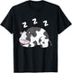 Cow Farm Animal Funny Cow Pajama Sleeping Cow T-Shirt - T-Shirt | Black