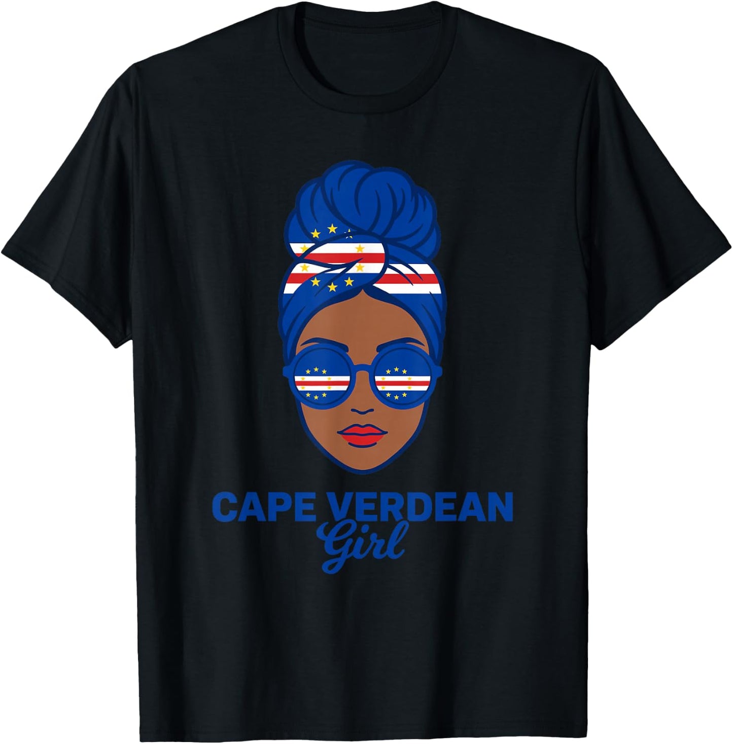Cape Verdean Girl African Pride Flag Love Cape Verde T-Shirt - T-Shirt | Black