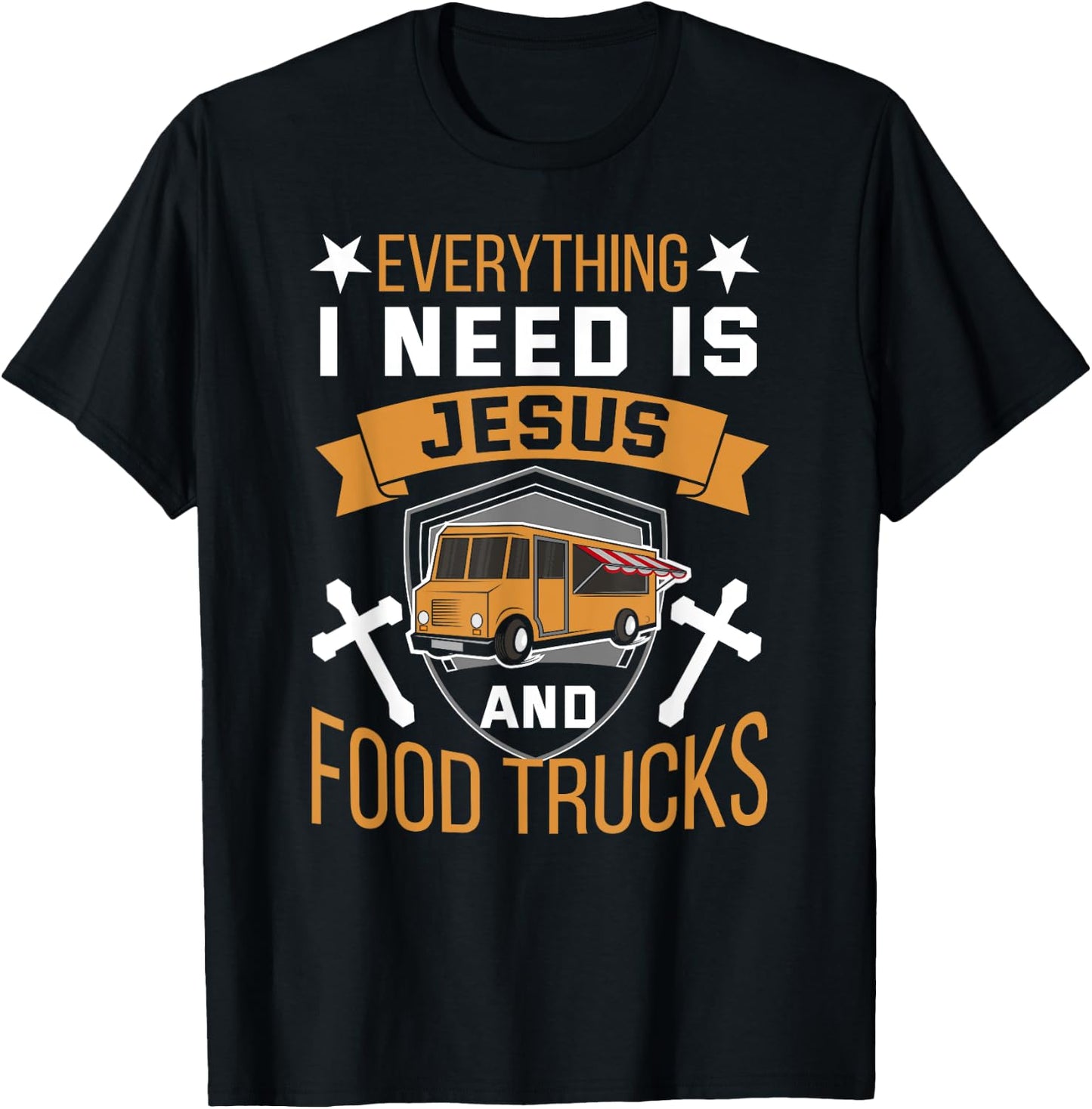 Christian Food Truck Shirt Religious Jesus Street Food T-Shirt - T-Shirt | Black