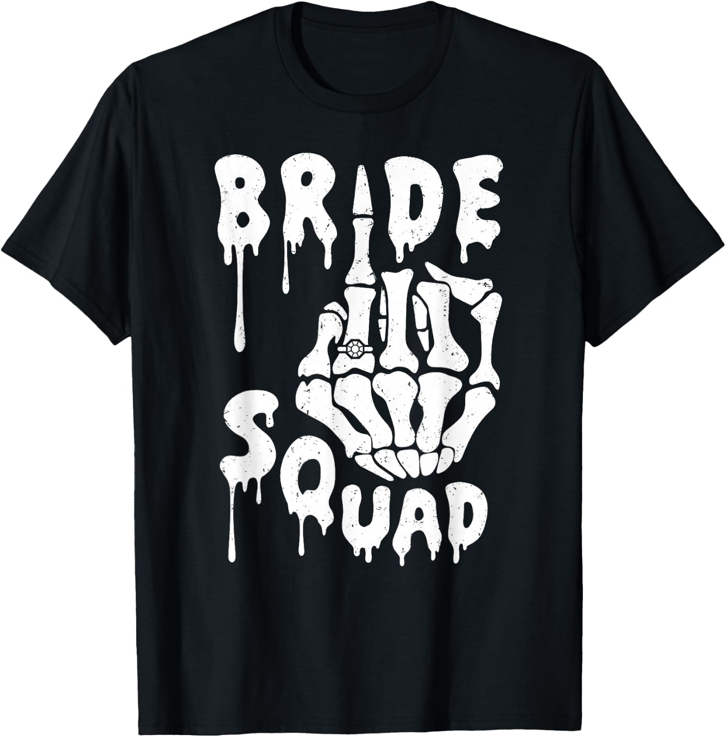 Bride Squad Skeleton Hand Funny Halloween Bachelorette Party T-Shirt - T-Shirt | Black