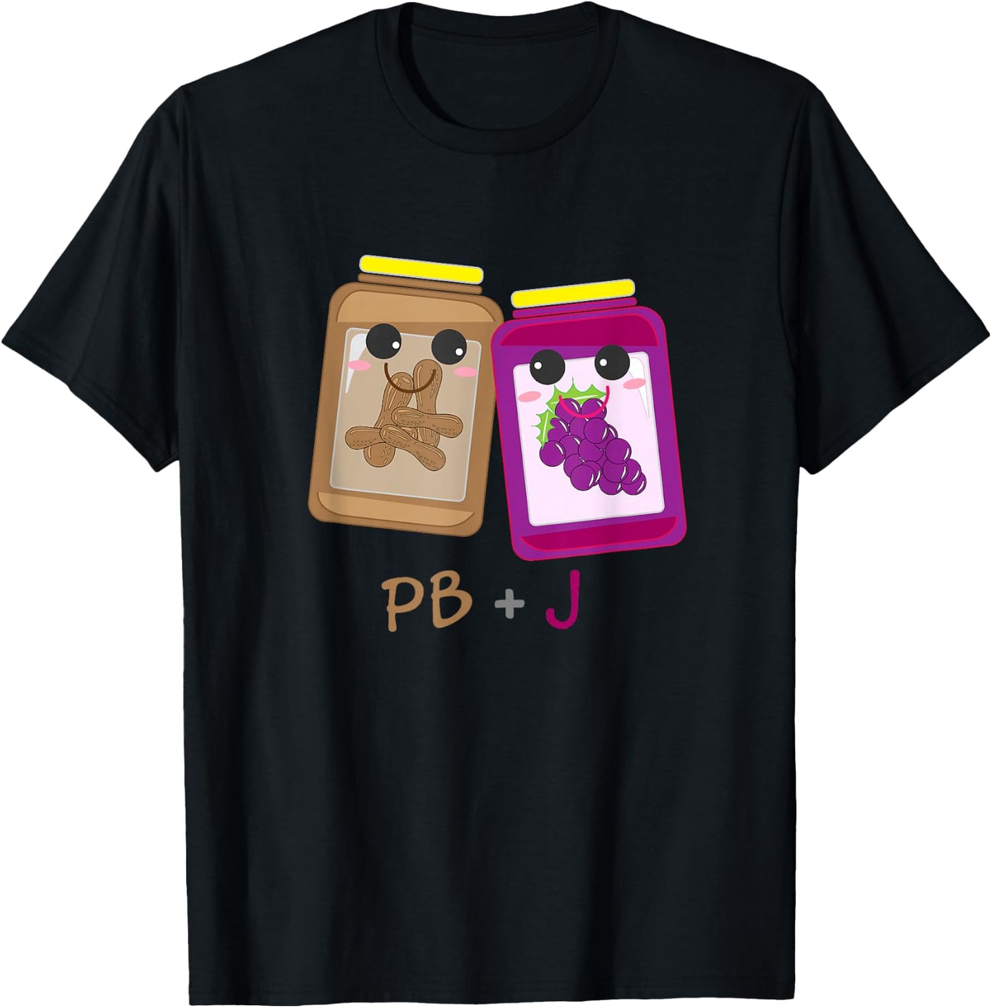 PB+J Cute Peanut Butter & Jelly Matching Costume Set Shirts T-Shirt - T-Shirt | Black