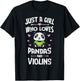 Just A Girl Who Loves Pandas And Violins Gift Women T-Shirt - T-Shirt | Black
