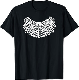 Notorious RBG Ruth Bader Ginsburg Lace Collar Women T-Shirt - T-Shirt | Black