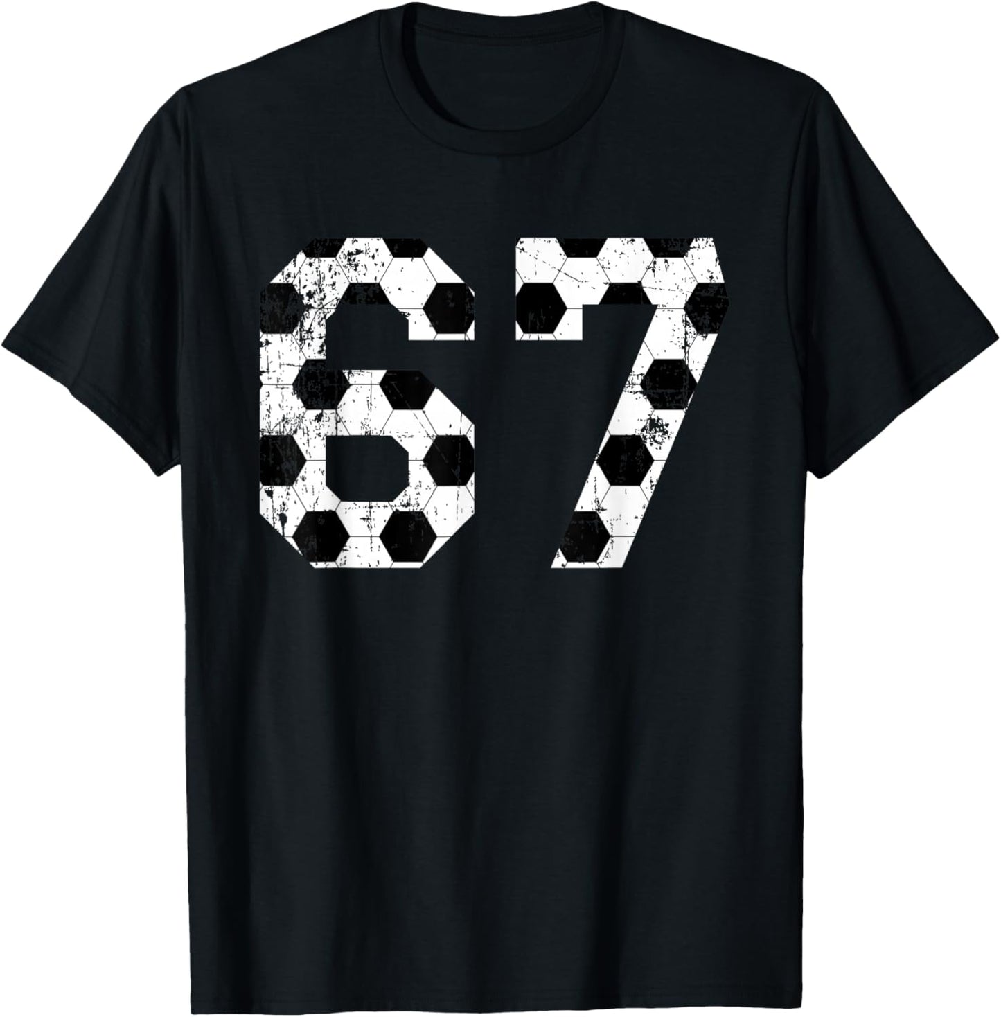 Vintage Soccer 67 Jersey Number T-Shirt - T-Shirt | Black