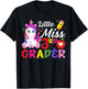 Funny Little Miss Third Grader Unicorn First Day Of School T-Shirt - T-Shirt | Black