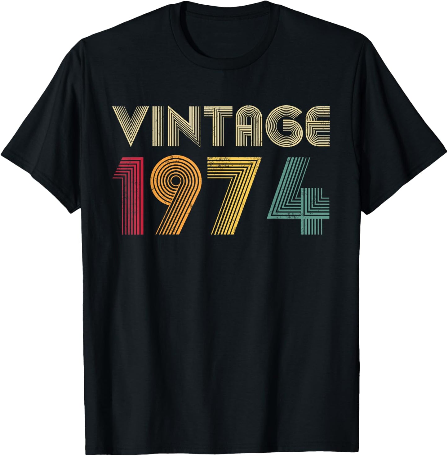 48th Birthday Gift Classic 1974 Vintage Men Women 48 Years T-Shirt - T-Shirt | Black