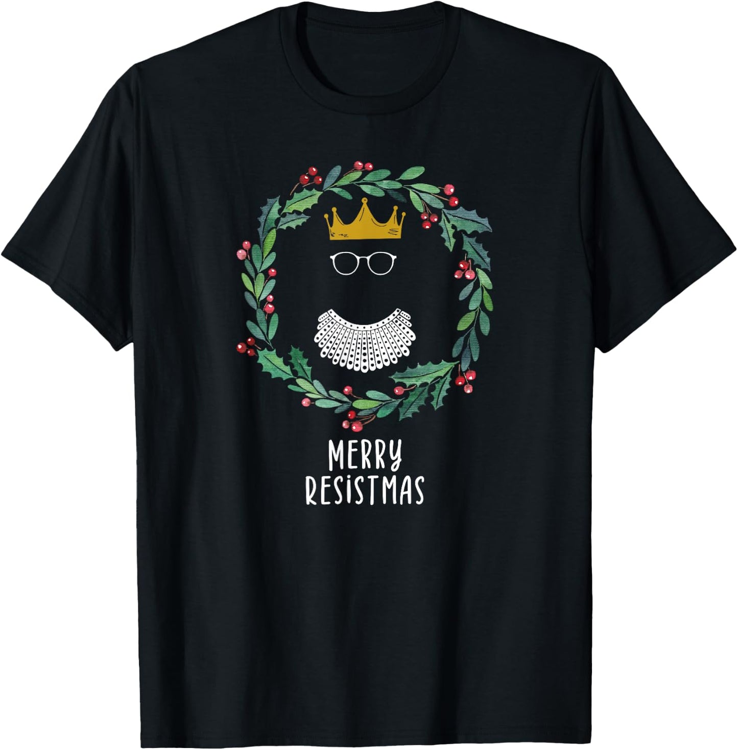 Merry Resistmas, Feminist Christmas T-Shirt - T-Shirt | Black
