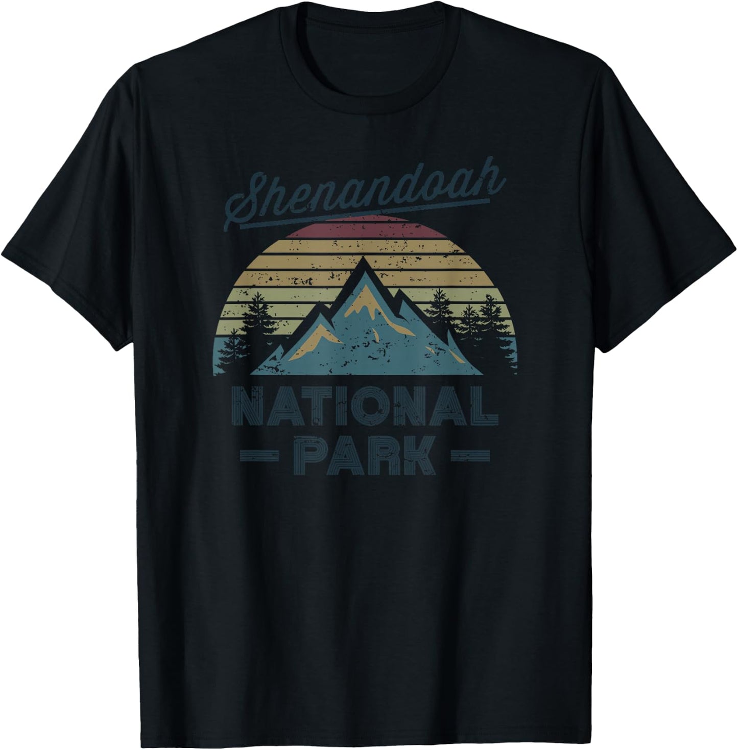 SHENANDOAH NATIONAL PARK Vintage Sunset Love Hiking Camping T-Shirt - T-Shirt | Black