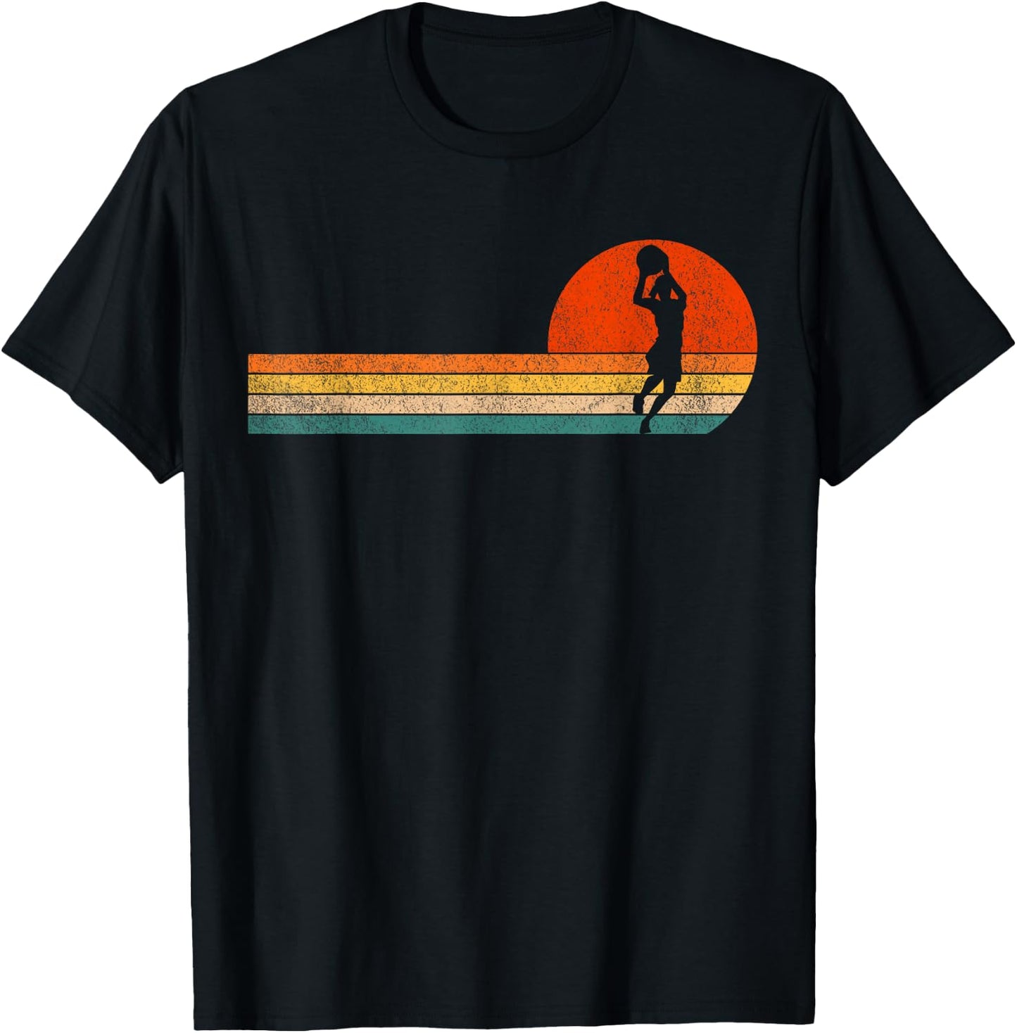 Basketball Girl Women Basketball Player Basketball Retro T-Shirt - T-Shirt | Black