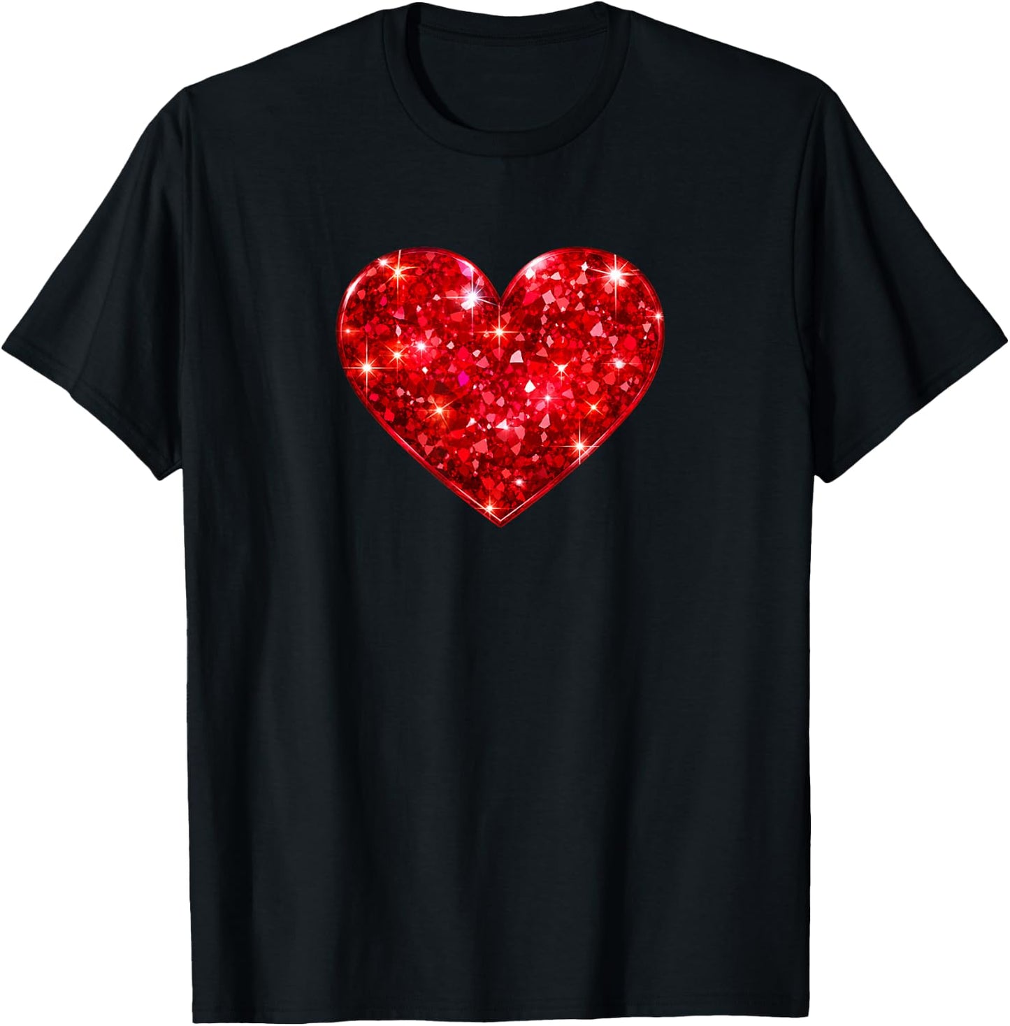 Red Heart Funny Cute Design Women Hearts T-Shirt - T-Shirt | Black